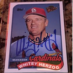 Whitey Herzog Signed 2003 Topps All-Time Fan Favorites Baseball Card