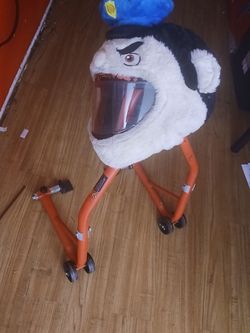 Adult Helmet and rear motorcycle stand