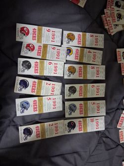 1991 San Francisco 49ers NFL Game Ticket Stubs