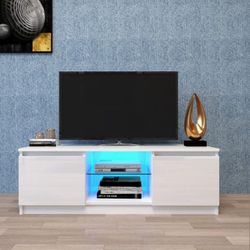 Going Out Of Business Sale 
BRAND NEW 
47 Inch Modern Led Tv Stand Entertainment Center Media Storage Cabinet White Contemporary MDF Wood Finish,White