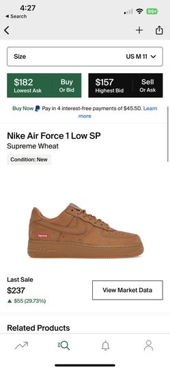 Supreme Air Force 1 Low Wheat 11
