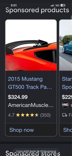 Gt500 spoiler fits 2015-2023 mustangs