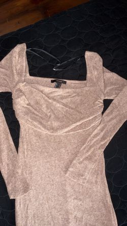 Forever 21 Ribbed Square Neck Long Sleeve Top