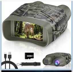 Night Vision Goggles for Adults, 4K Night Vision Binoculars with 5000mAh Rechargeable Battery and 32GB TF Card for Hunting, Wildlife Observation and S
