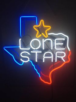 20"x20" New Lone Stars Texas Neon Signs with Real Neon Glass Sign RT171