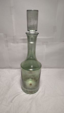 Vintage Green Vodka Bottle Shtof Decanter