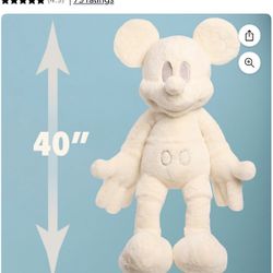 Disney Classic MK Monochromatic Jumbo Plush 40” - Super Soft  - Cream