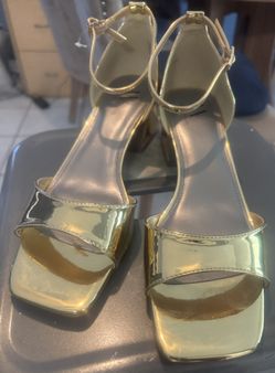 Gold Chunky Heel