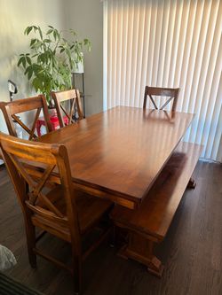 Wood dining table