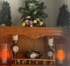 Etched Glass Hurricane Vases $20