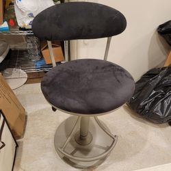  Venus Swivel Bar Stool - Black Suede

