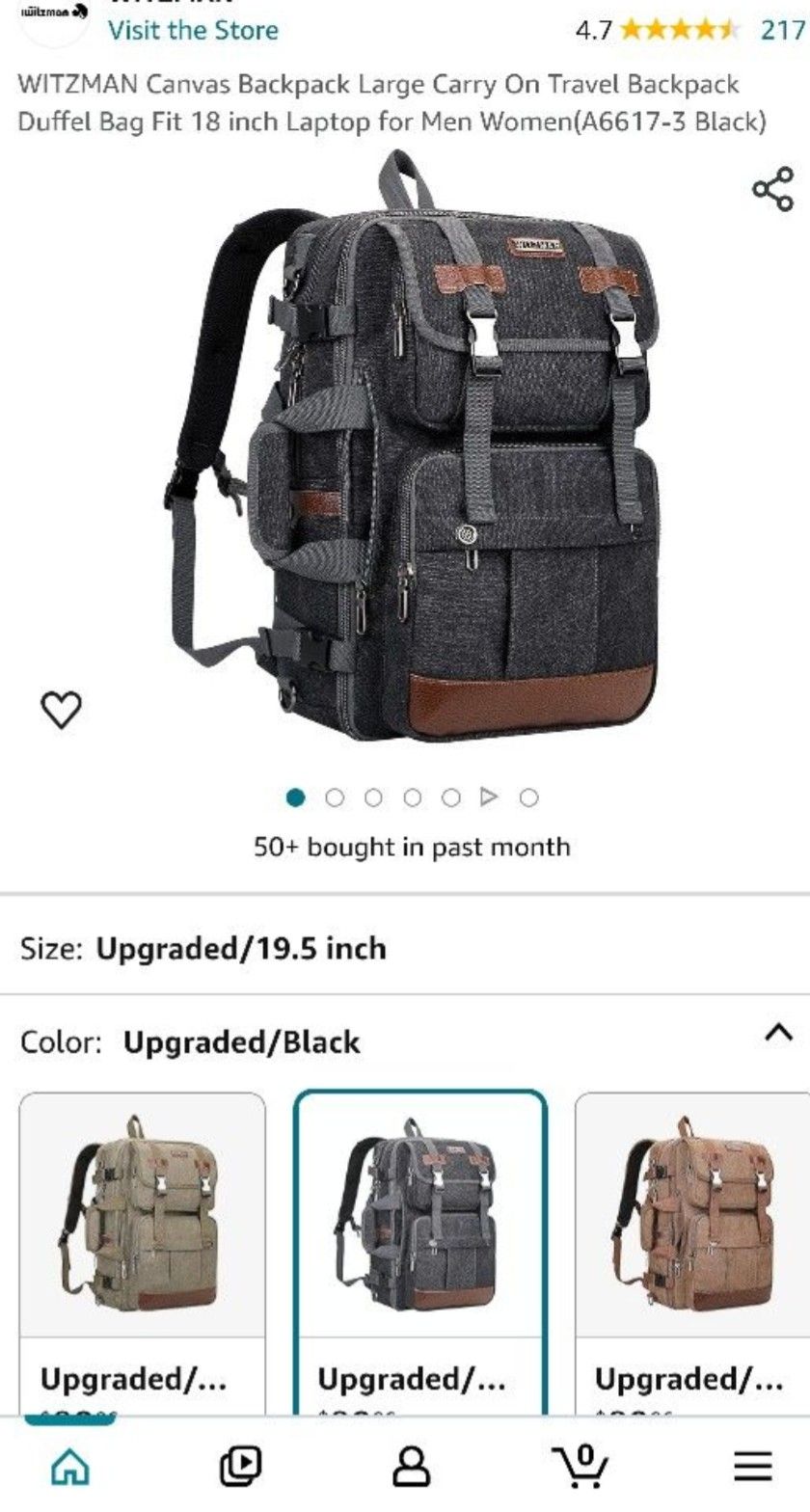 Canvas Backpack Travel Pack