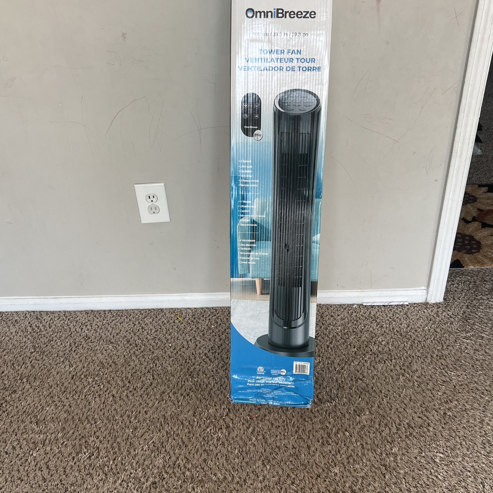 Omni Breeze Tower Fan With Remote