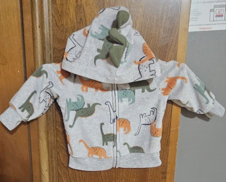 3 months Baby boy Carter's Zip up Hooded Jacket ( Dinosaur )