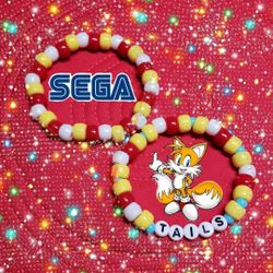 Sonic: Tails The Fox Bracelet Set (Handmade)
