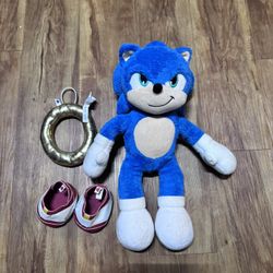 Build a Bear Workshop SONIC the HEDGEHOG 2 Movie with Ring & Shoes Stuffed Anima