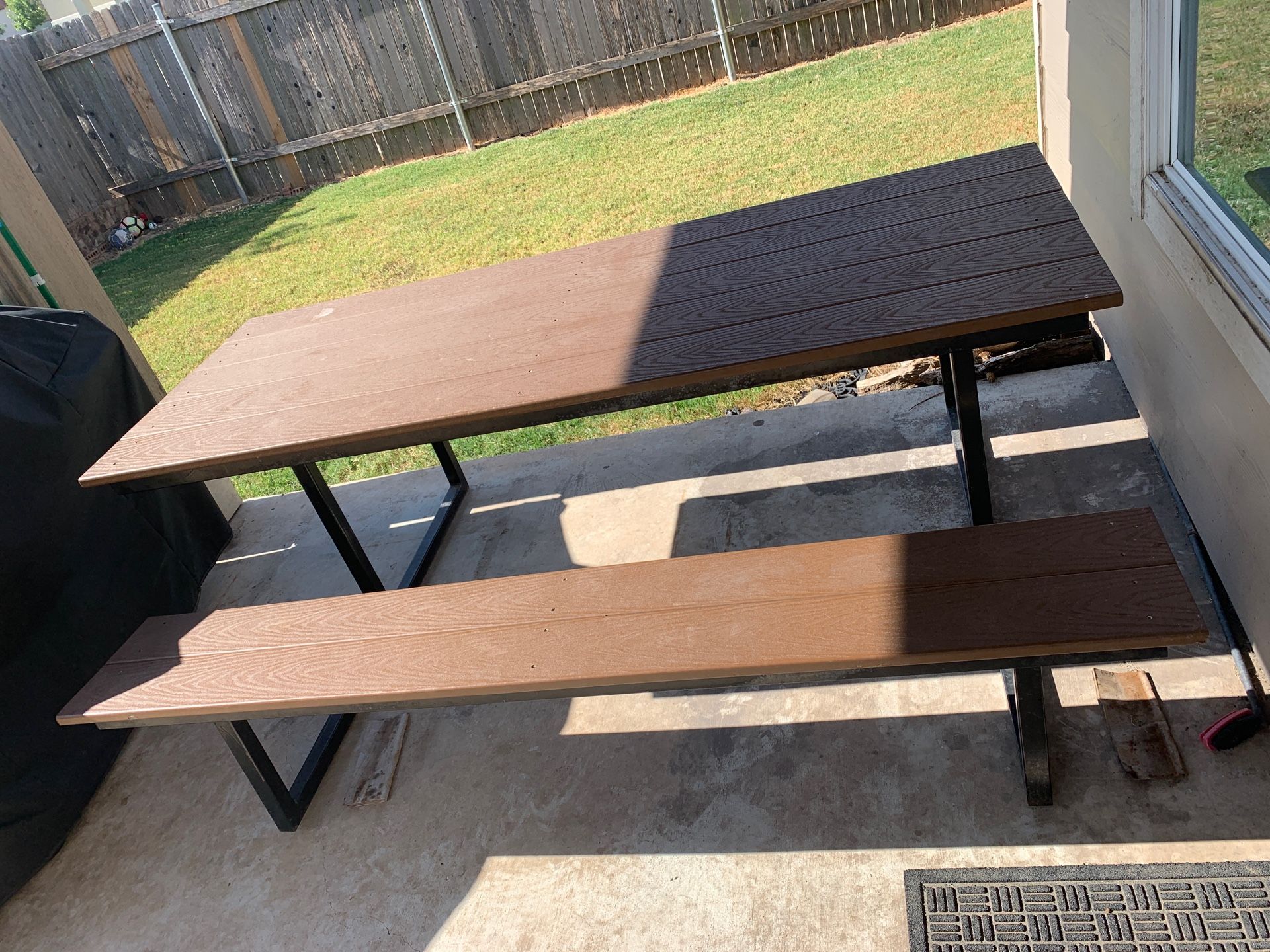Rectangular Outdoor Steel Picnic Table
