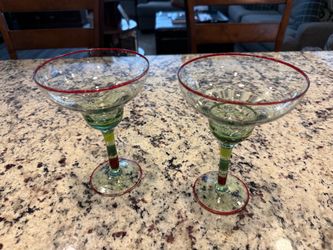 MEXICAN HAND-BLOWN MARGARITA GLASSES