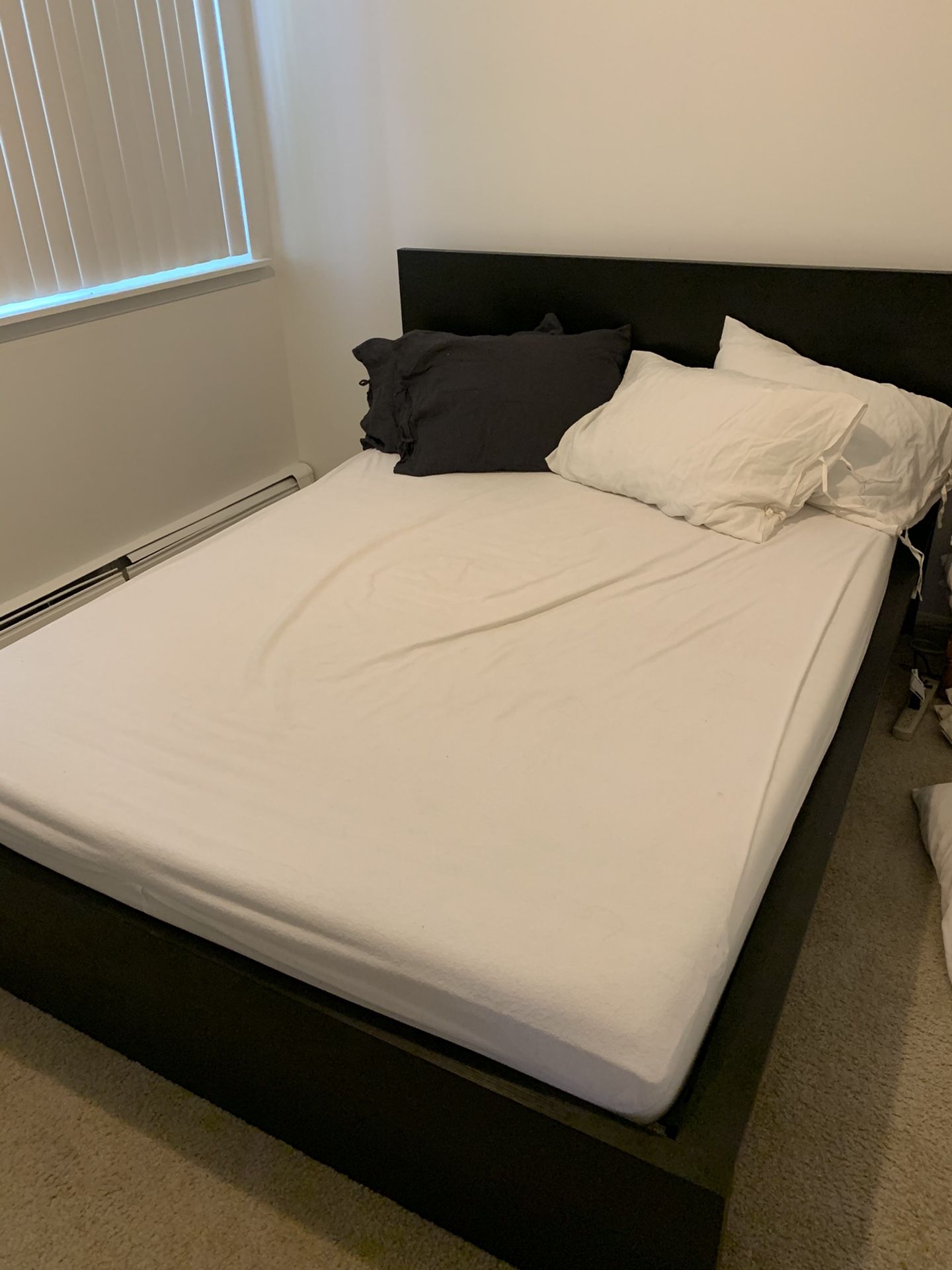 IKEA bed frame and mattress -Queen size