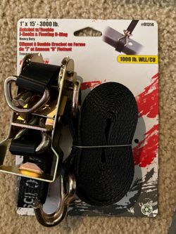 Erickson 1 In. x 15 Ft.1000 Lb. Ratchet Strap with Floating D Ring*New
