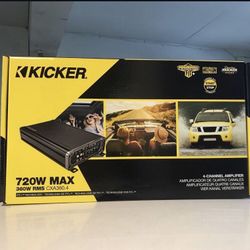 Kicker 4 Channel Amplifier 720 Watts Max Brand New In Box 