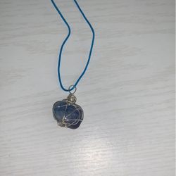 Wire Wrapped Rock Pendant Necklace