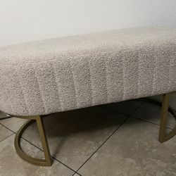 Pink And Gold Ottoman Bench 