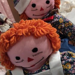 *REDUCED* Raggedy Ann & Andy Dolls Each With Large Collectible Ceramic  Mugs