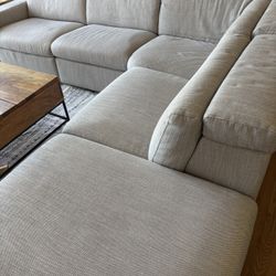 West Elm sectional couch with recliner