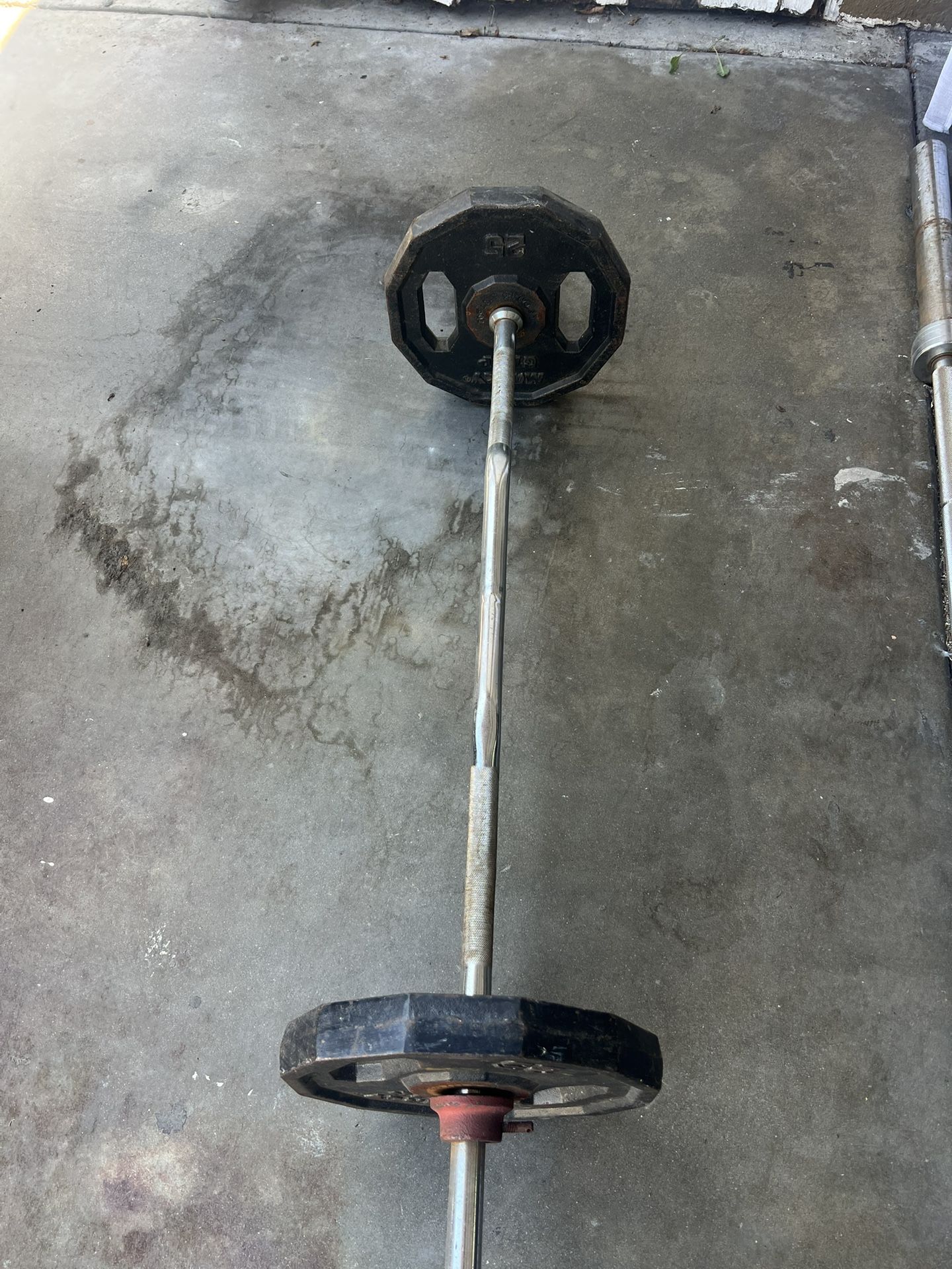Curl Bar With 2-25 Lbs Plates