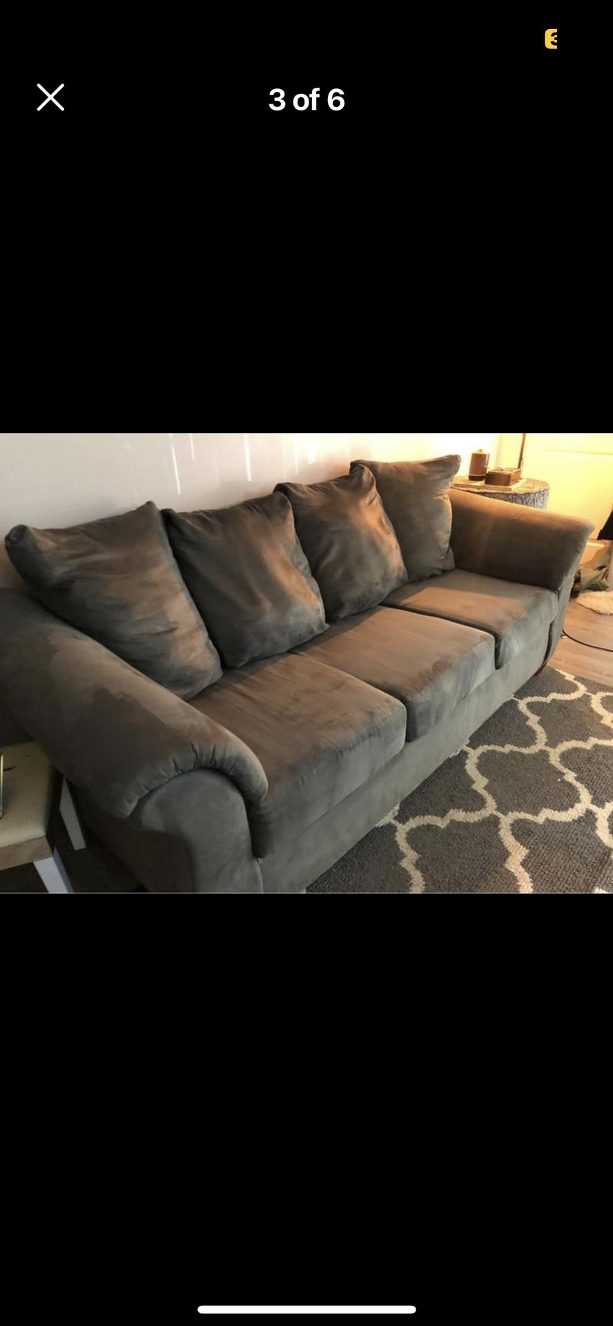 Grey Suede Couch! 