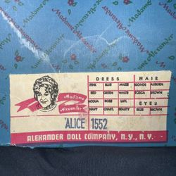 Disney’s Alice in wonderland Alexander doll MINT Collectors edition