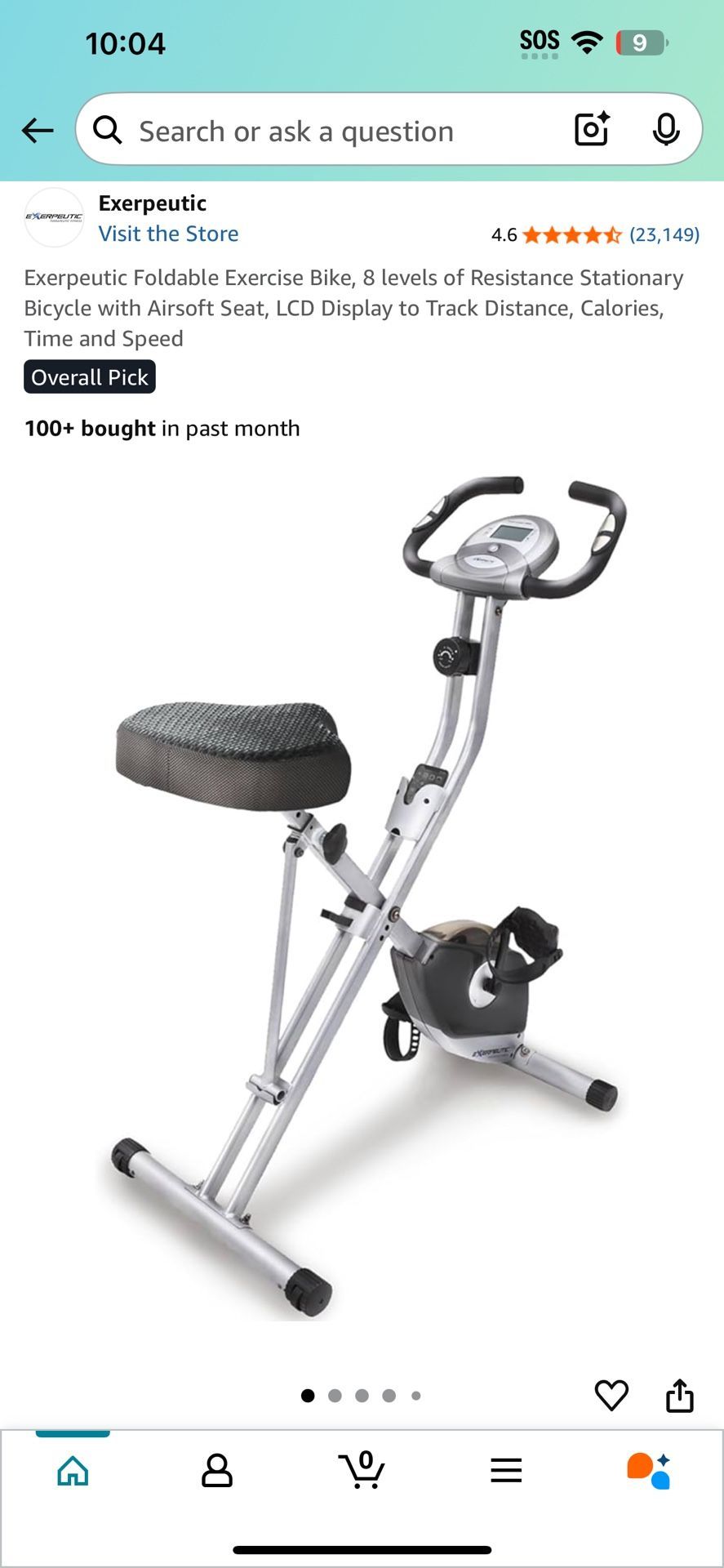 Exerpeuric Indoor Foldable Exercise Bike