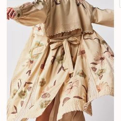 New Free People Artisian Made Trench Coat Size Large 