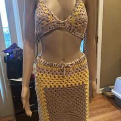 Crochet Outfit - Skirt And Top