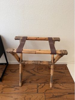 Vintage bamboo luggage rack