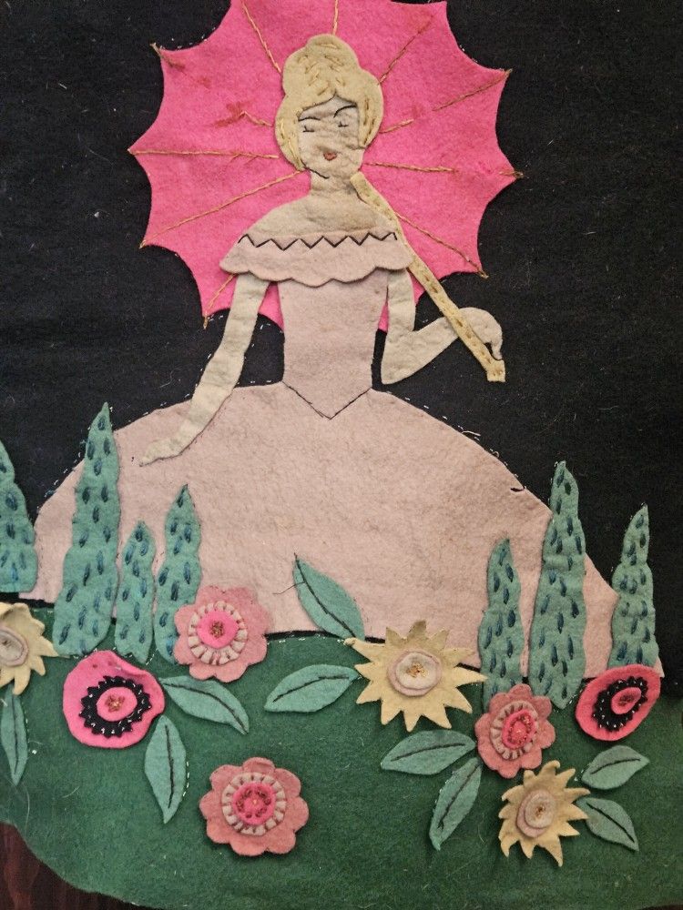 Vintage Handmade Felt Wallhanging/Table Runner