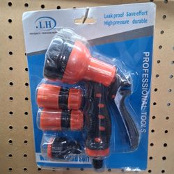 Water hose gun with quick connect adapters