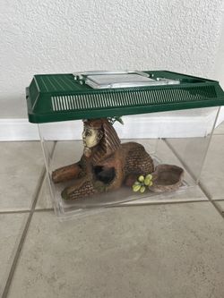 Plastic Terrarium With Sphinx Decor