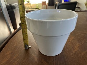 10 White Ceramic Pots    $40