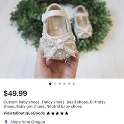 New Pearl Baby Girl Shoes Size 9-12 Months