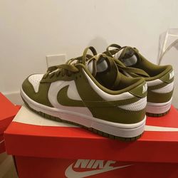 Moss Green & White Dunks Low