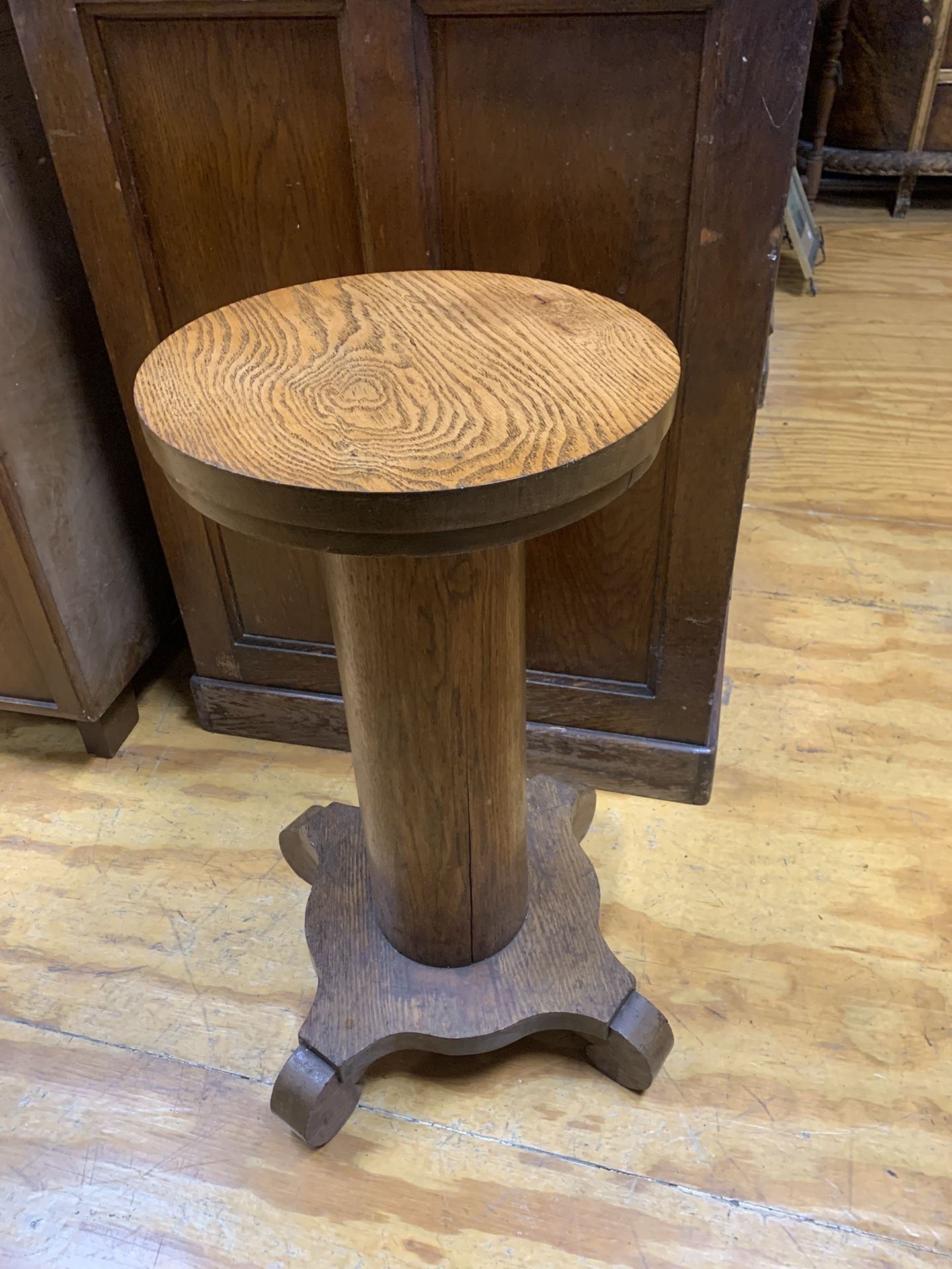 Antique Oak Plant Stand 