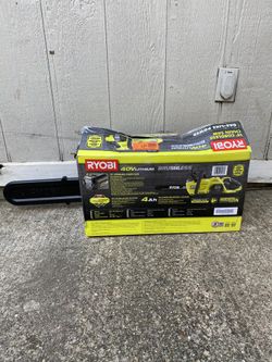 Ryobi chainsaw 14in 40volt 4ah battery and charger include
