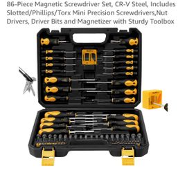 TSJOY 86-Piece Magnetic Screwdriver Set with Case