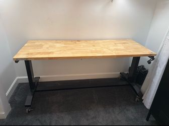 Husky 62” Adjustable Height Solid Wood Workbench