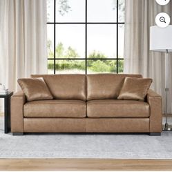 Member's Mark Harrison Leather Sofa With Ottoman