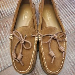 Polo Ralph Lauren Millard Men's Brown Suede Slip On Boat Moccasins 9.5D New