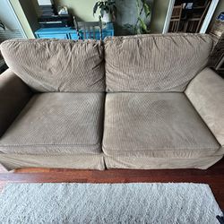 Beige Couch With Pullout Bed 