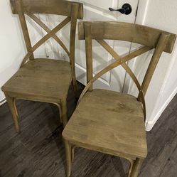 World Market Bistro Distressed Wood Dining Chairs 